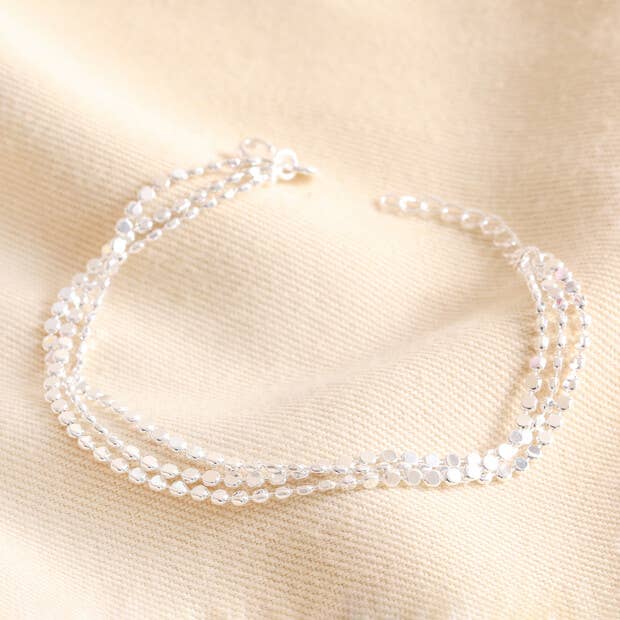 Triple Layer Chain Bracelet Silver