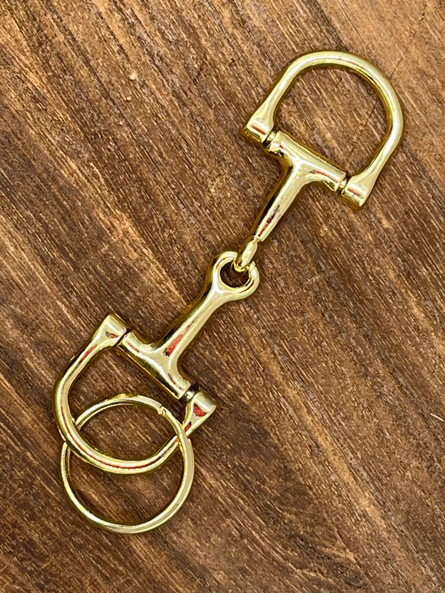 Gold Horse Bit Keyring