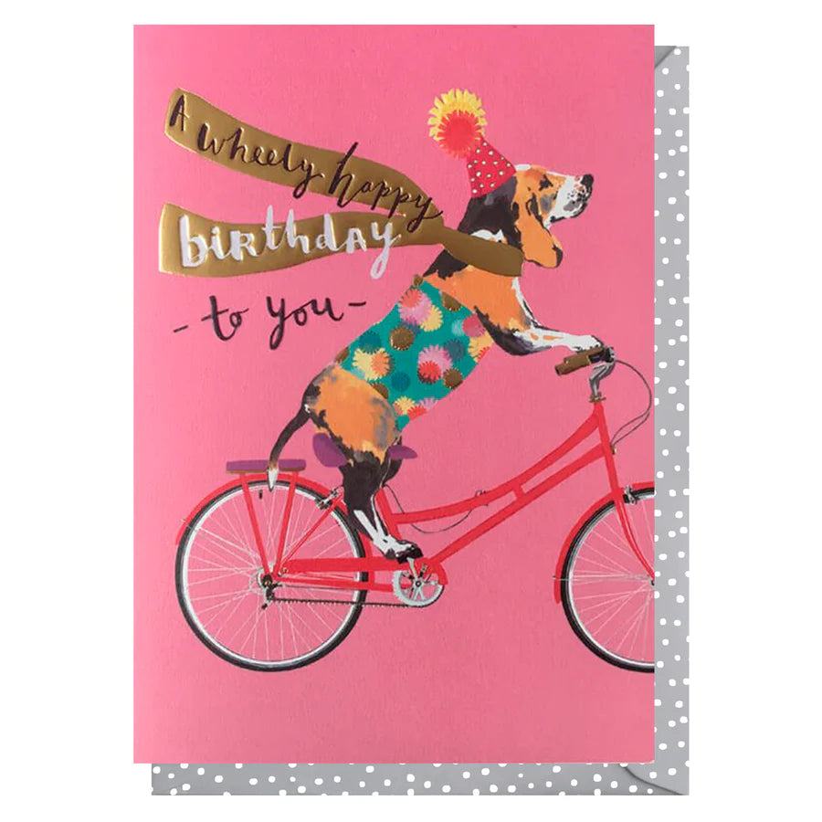 Dog on a Bike Birthday Card