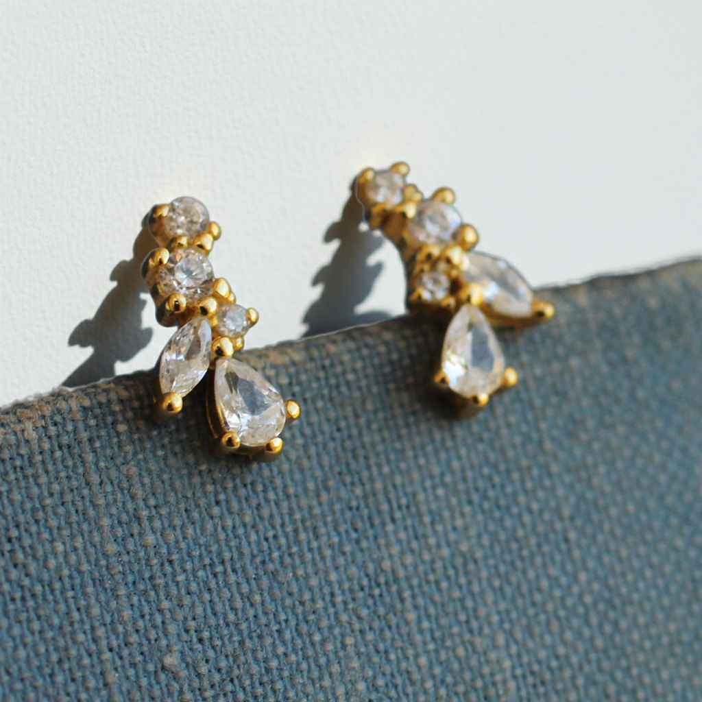 Silk Purse,Sow’s Ear Fairy Wing Tiny Petal Leaf Stud Earrings