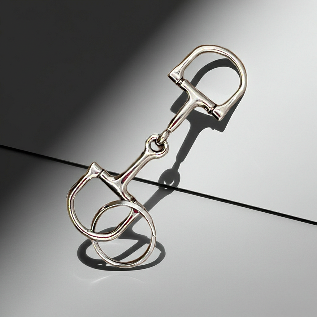 Silver Effect Horse Bit Keyring