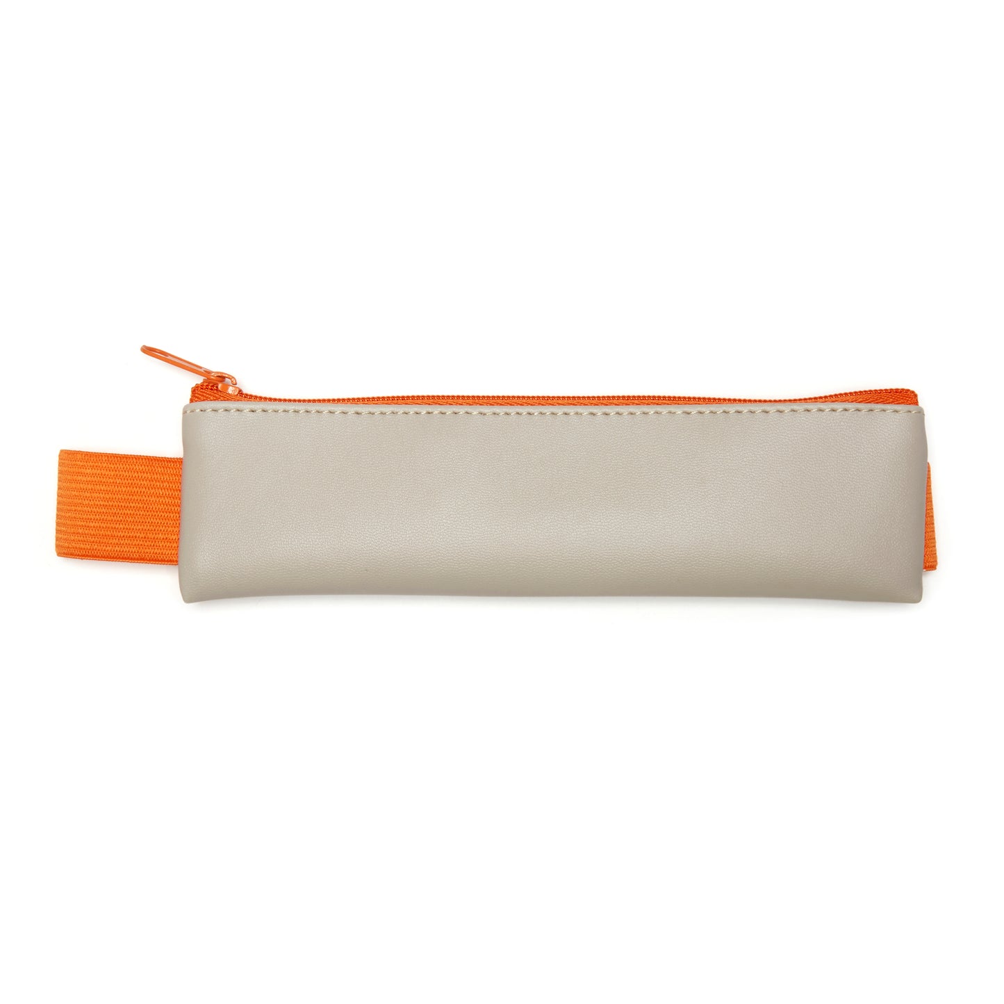 Kikkerland Pencil Pouch -  Grey with Orange Elastic