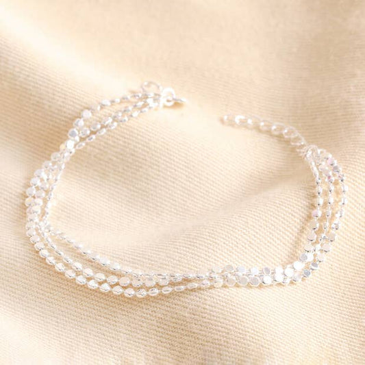 Triple Layer Chain Bracelet Silver