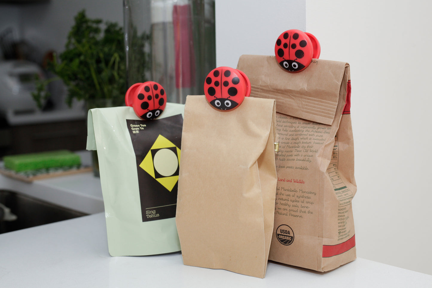 Kikkerland Ladybug Bag Clips