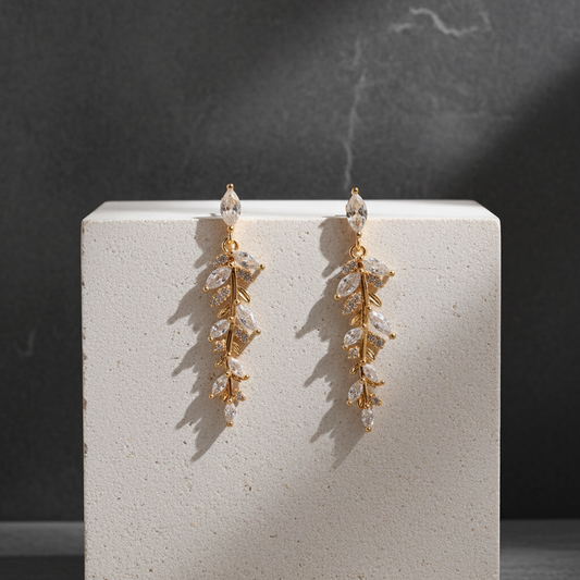 Feather Fern Drop Earrings