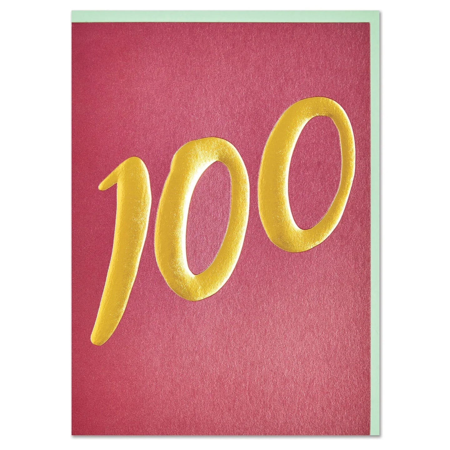 Card with gold number '100' on a red background