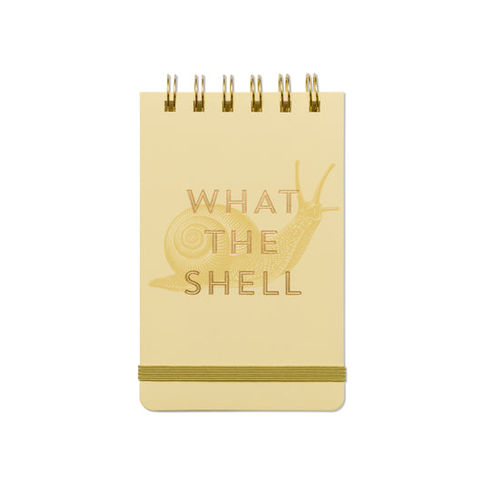 Small notebook with 'What the Shell' design on a white background