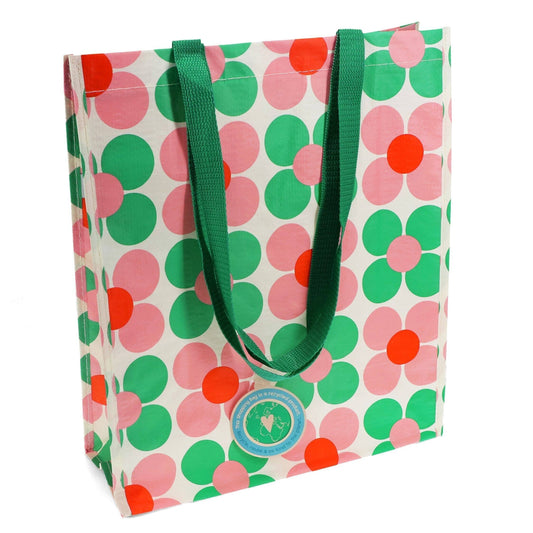 Pink And Green Daisy Shopping Bag