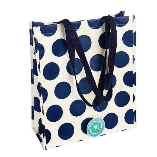 Navy On White Spotlight Shopping Bag
