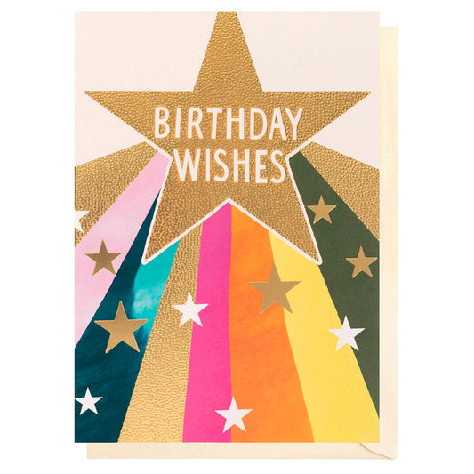 Birthday Wishes Gold Shooting Star Greeting Card