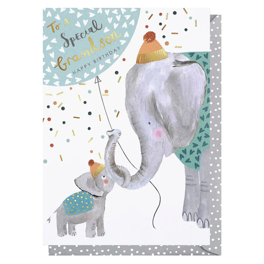 Elephant Grandson Birthday Card