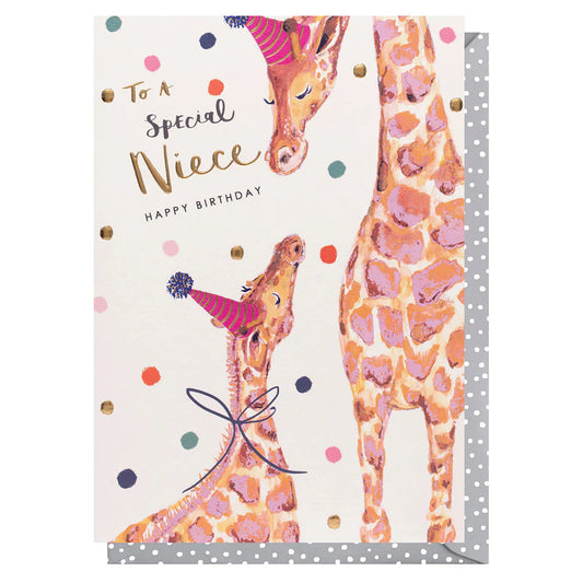 Niece Giraffe Birthday Card