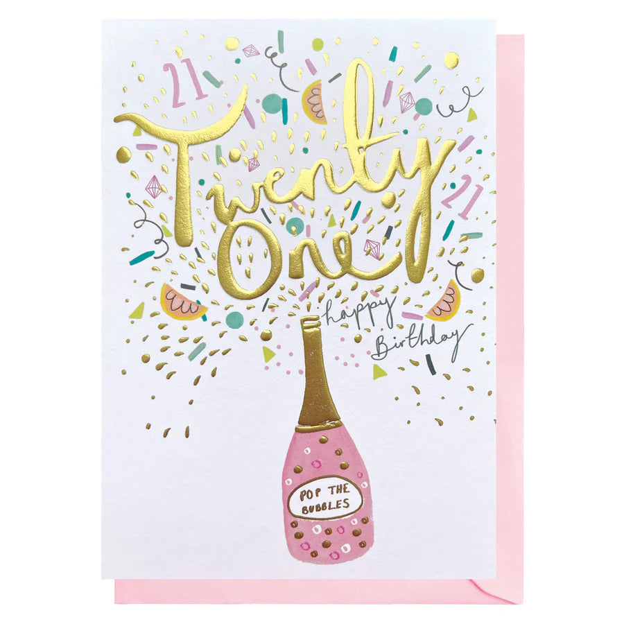 Twenty One Bottle Birthday Card